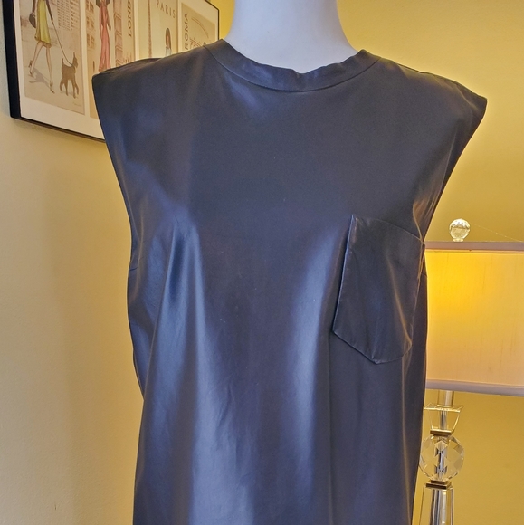 Phillip Lim Black Leather mini-dress size 6 - Picture 2 of 11